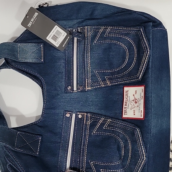 🔥Host Pick🔥True Religion Dark Denim Hobo Bag w/Crossbody Strap&Silver Hardwear - Picture 12 of 14